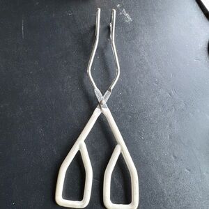 Ekco Stainless Steel Tongs Vintage White Rubber Handles